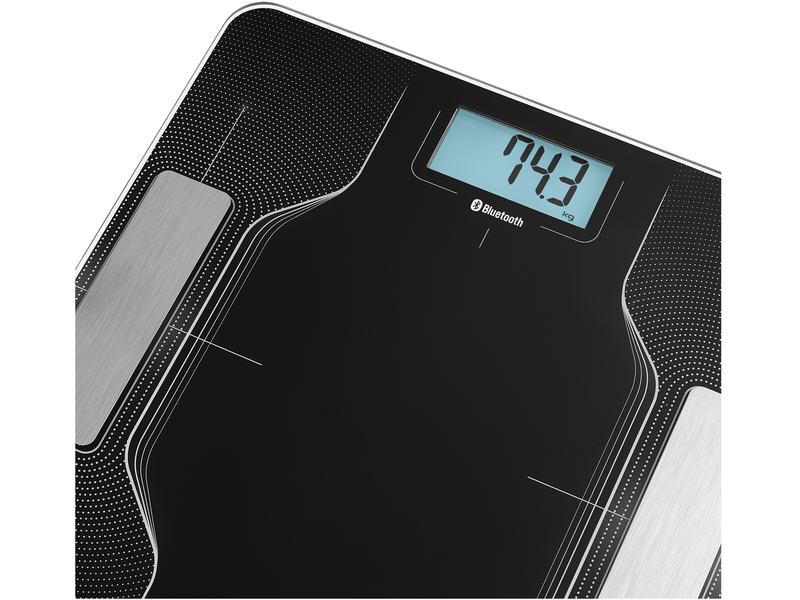 Okos személymérleg, 180kg-ig, fekete