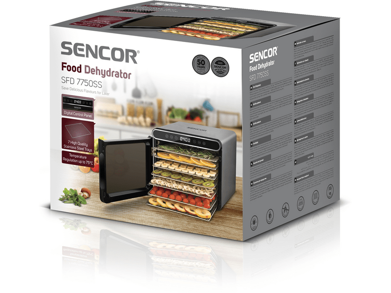 Sencor SFD 7750SS Élelmiszer aszaló, 6 szita, fekete