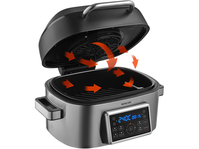Airfryer, 1660W, 6L, fekete/ezüst