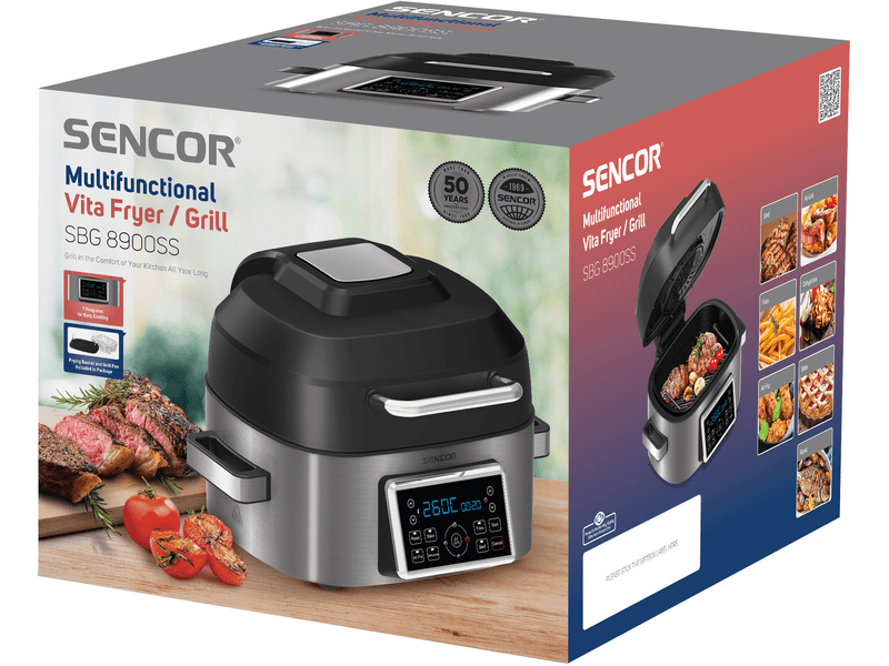 Airfryer, 1660W, 6L, fekete/ezüst