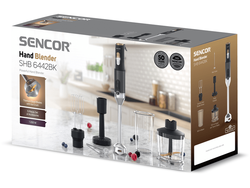6in1 botmixer, 1200W, fekete