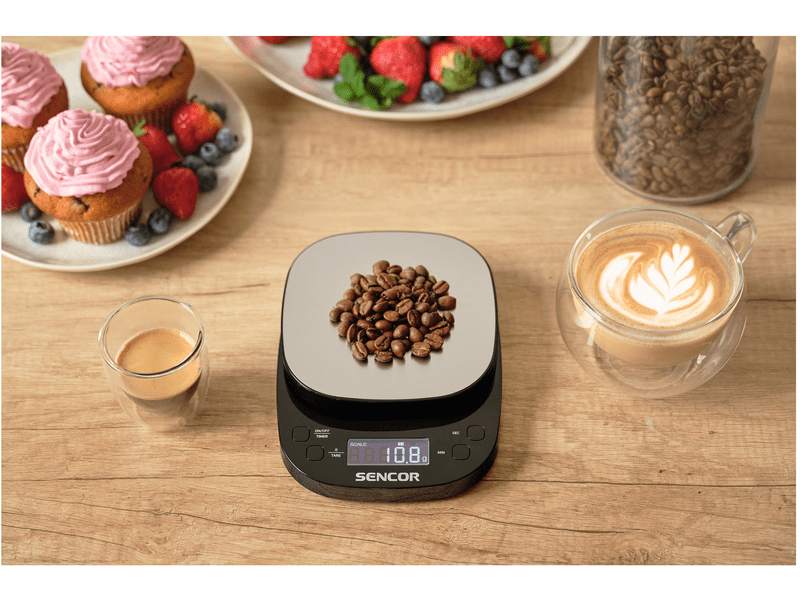 Barista mérleg, 2kg, fekete/ezüst