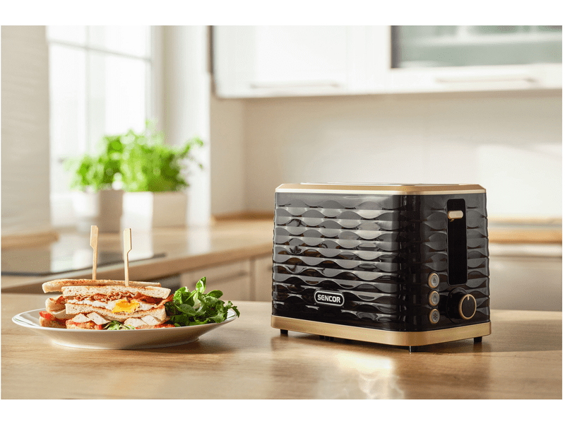 Kenyérpirító, 930W, fekete