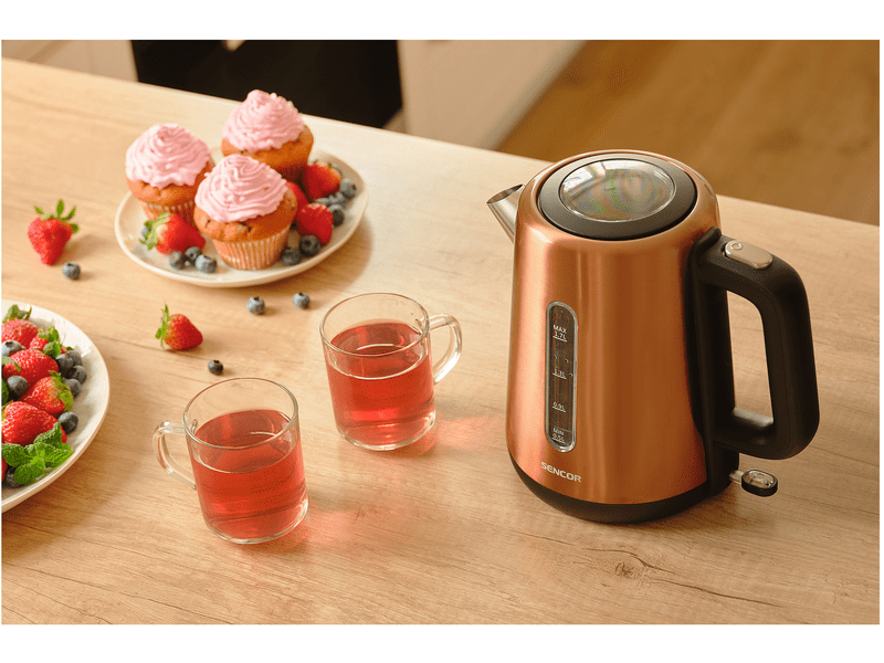 Vízforraló, 2200W, 1.7L, fekete/réz