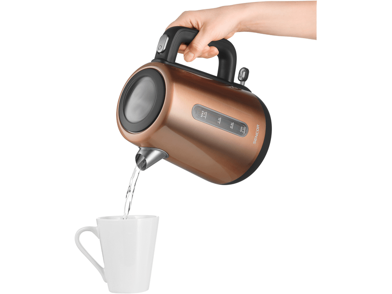 Vízforraló, 2200W, 1.7L, fekete/réz