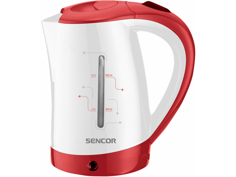 Vízforraló, 1100W, 0.5L, fehér/piros