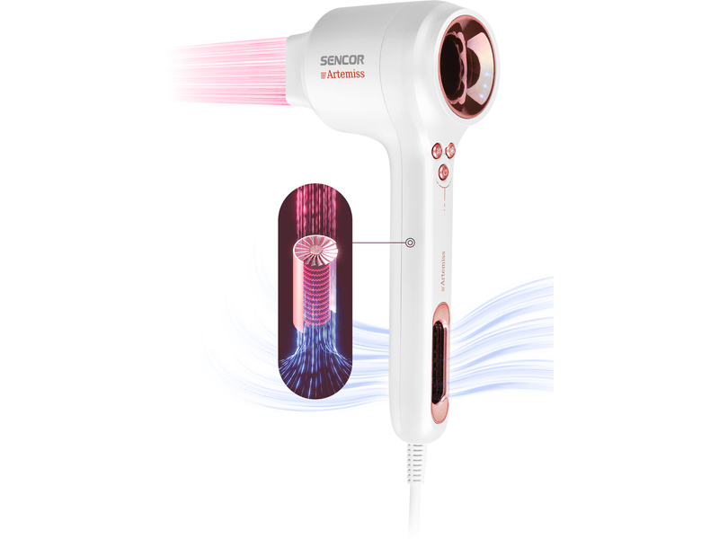 Hajszárító, 1500W, fehér/rosegold