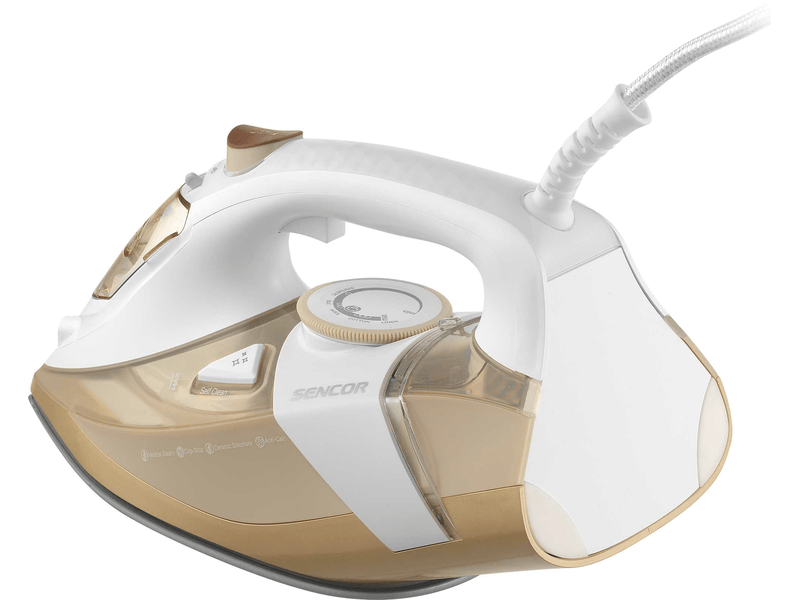 Gőzölős vasaló, 3200W, fehér/arany
