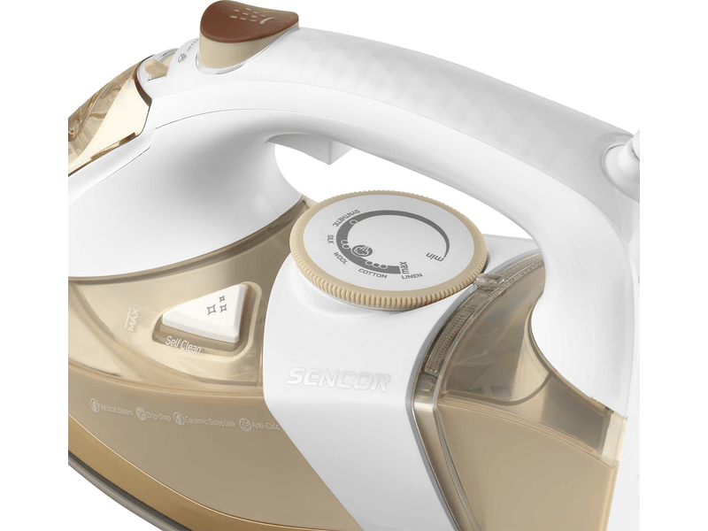 Gőzölős vasaló, 3200W, fehér/arany