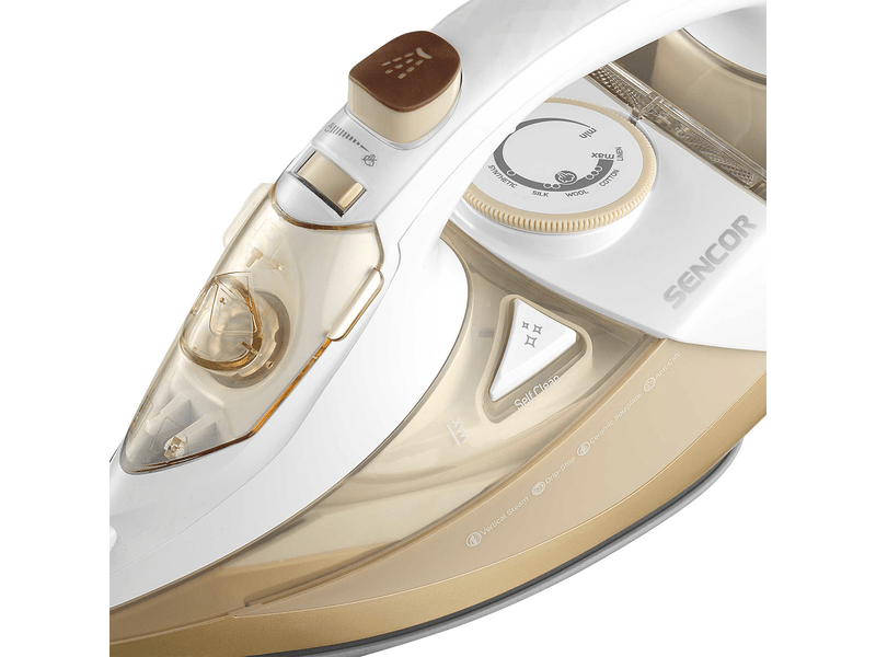 Gőzölős vasaló, 3200W, fehér/arany