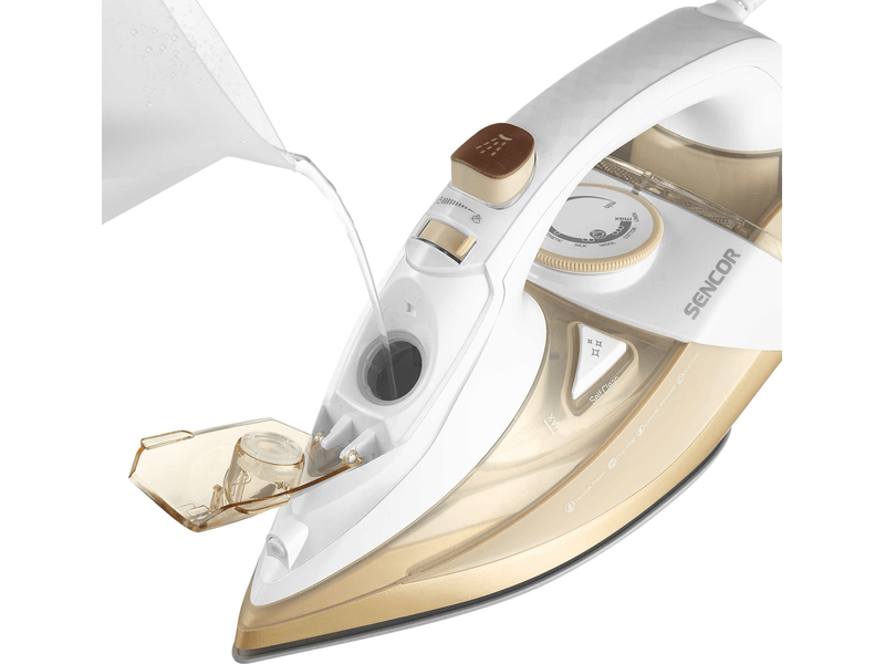 Gőzölős vasaló, 3200W, fehér/arany