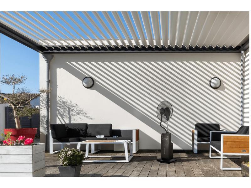 Vízpermetes állóventilátor, 90W, fekete