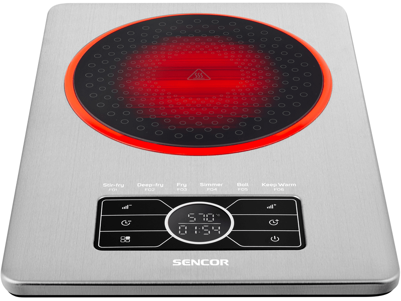 Kerámia főzőlap, 1 lapos, 1500W, ezüst