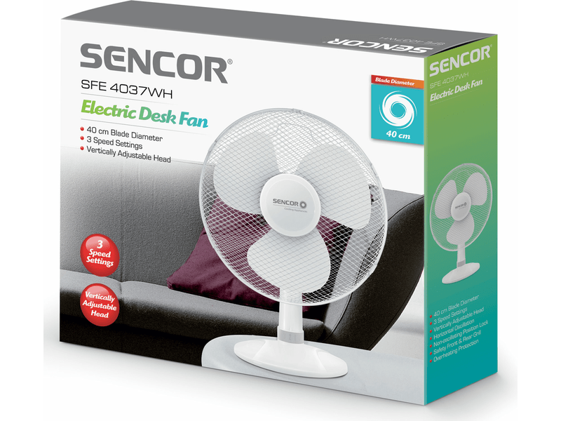 Sencor SFE 4037WH-EUE3 Asztali ventilátor, fehér