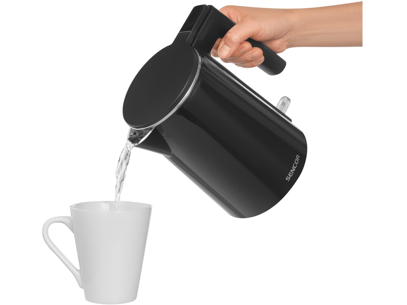 Vízforraló, 1500W, 1L, fekete