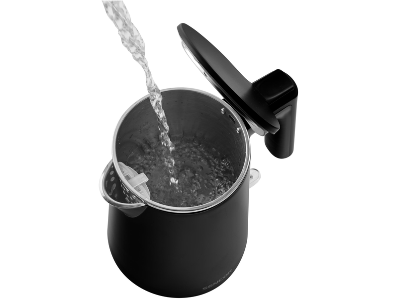 Vízforraló, 1500W, 1L, fekete