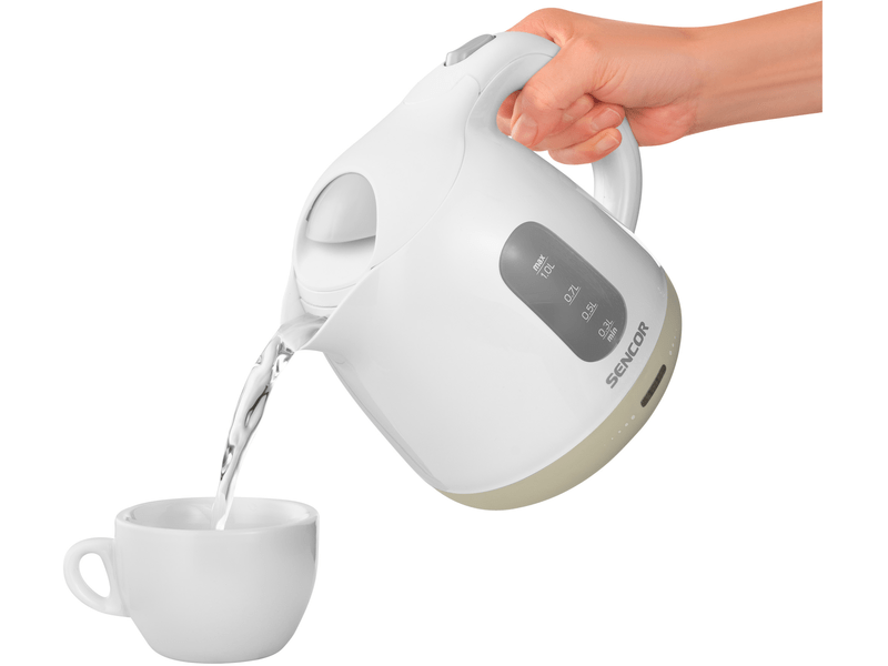 Vízforraló, 1100W, 1L, fehér/olíva
