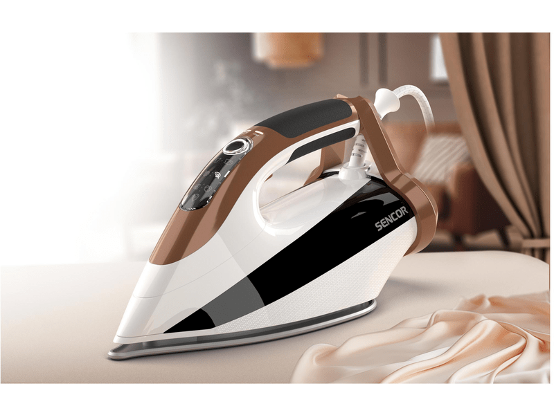 Gőzölős vasaló, 2800W, fehér/barna