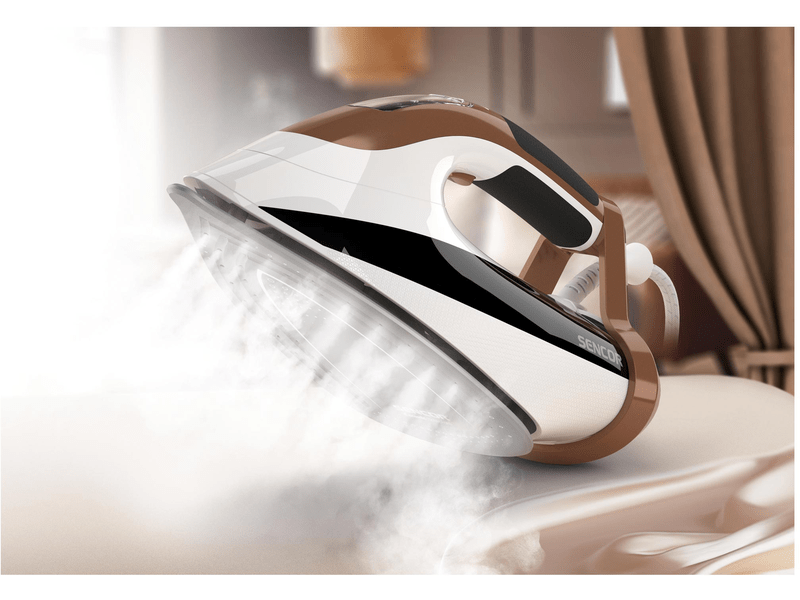 Gőzölős vasaló, 2800W, fehér/barna