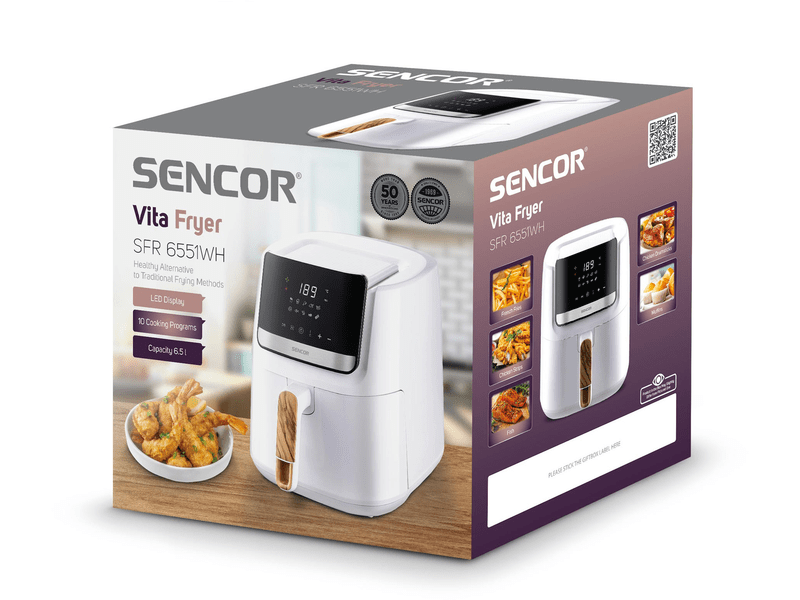 Airfryer, 1600W, 6.5L, fehér