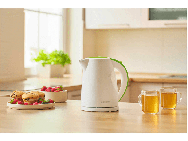 Vízforraló, 2200W, 1.5L, fehér/zöld