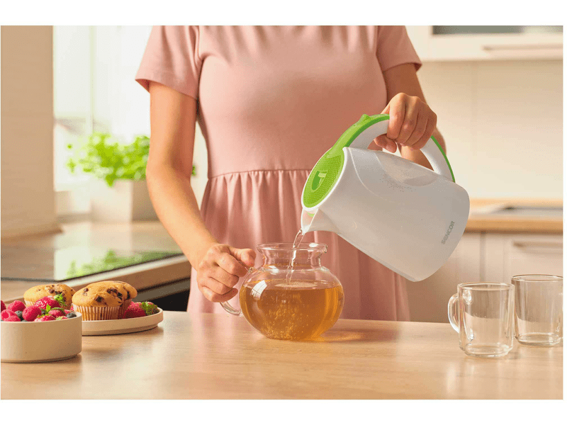 Vízforraló, 2200W, 1.5L, fehér/zöld