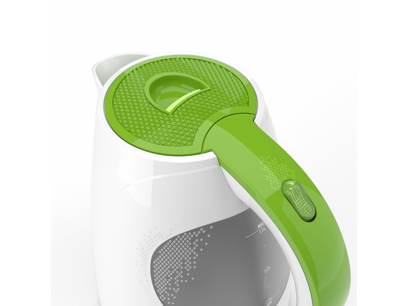 Vízforraló, 2200W, 1.5L, fehér/zöld