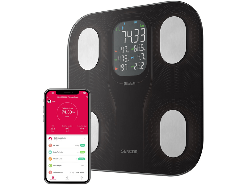 Sencor SBS 9002BK Okos személymérleg, fekete