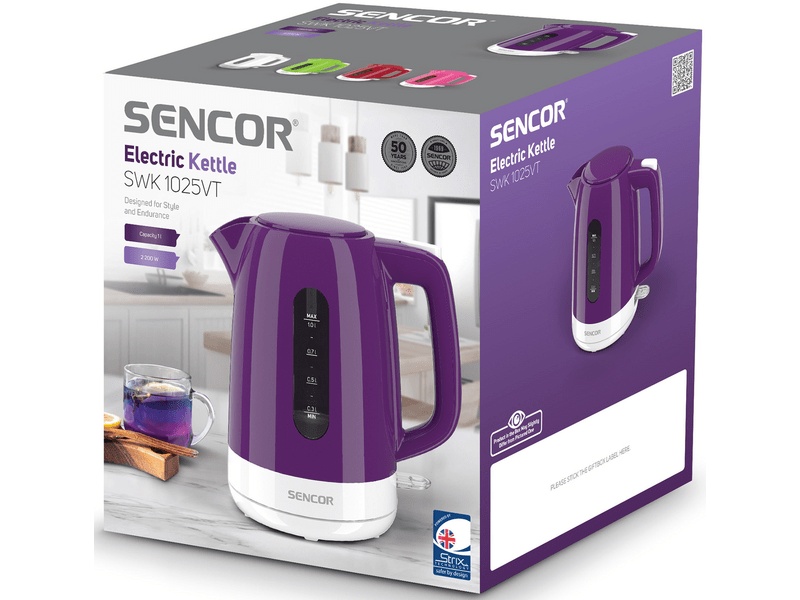 Sencor SWK 1025VT Vízforraló 1l, lila