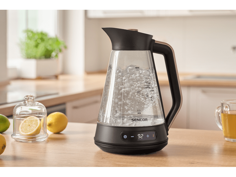 Sencor SWK 1595BK Vízforraló, 1,5l, üveg