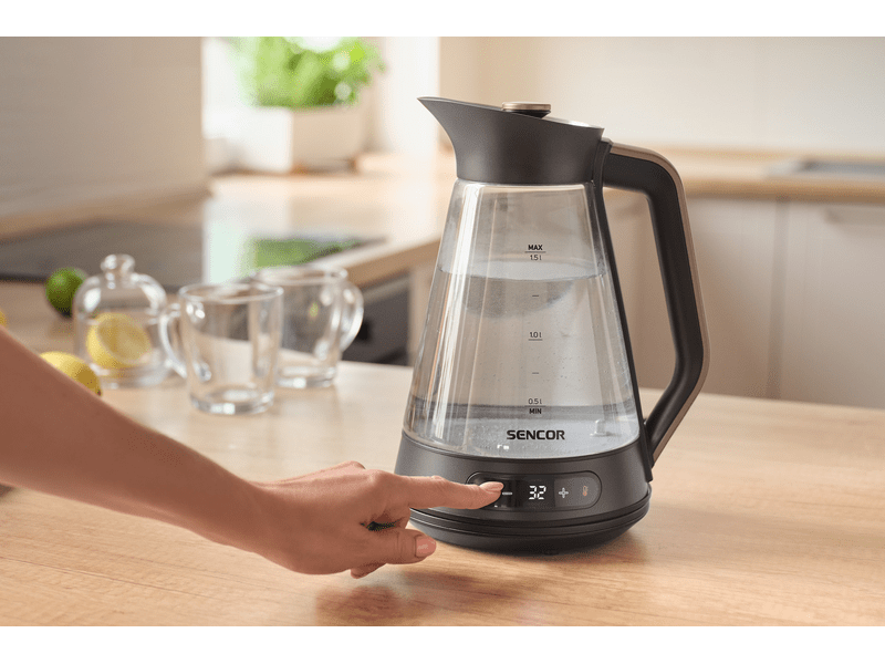 Sencor SWK 1595BK Vízforraló, 1,5l, üveg