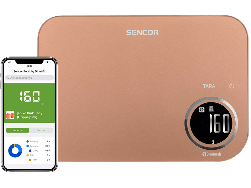 Sencor SKS 7176GD okos konyhai mérleg, arany