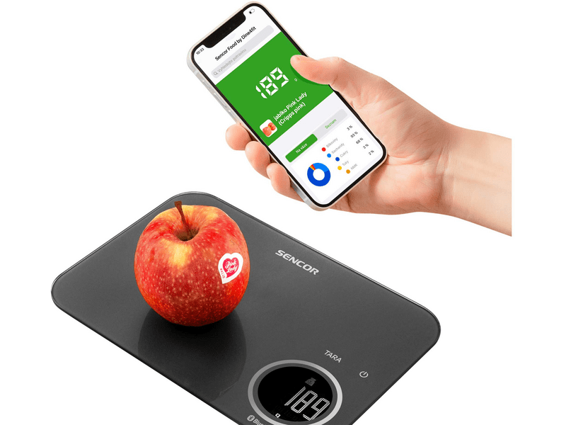 Sencor SKS 7178BK okos konyhai mérleg, fekete