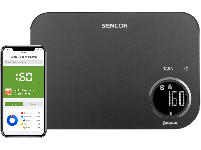 Sencor SKS 7178BK okos konyhai mérleg, fekete