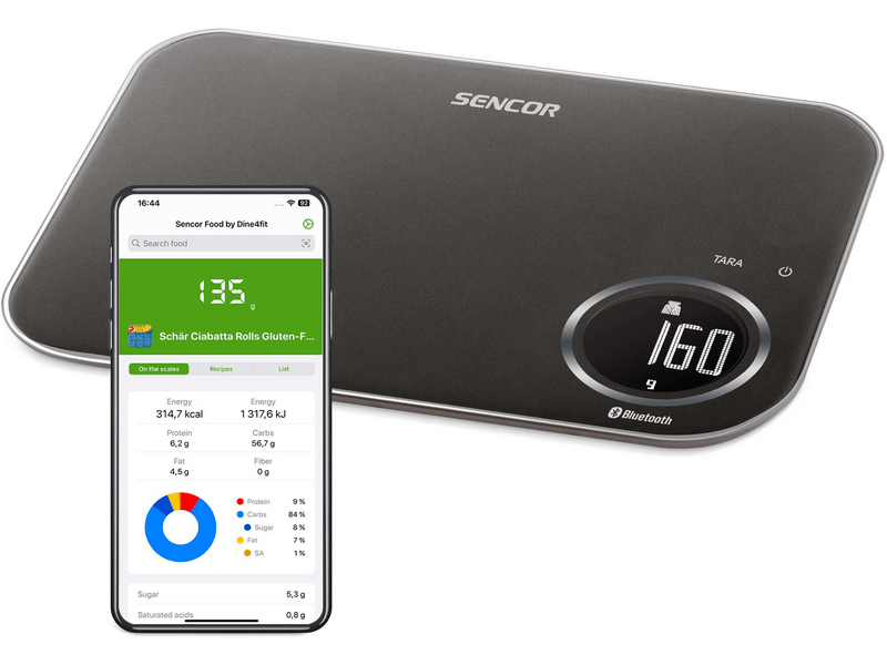 Sencor SKS 7178BK okos konyhai mérleg, fekete