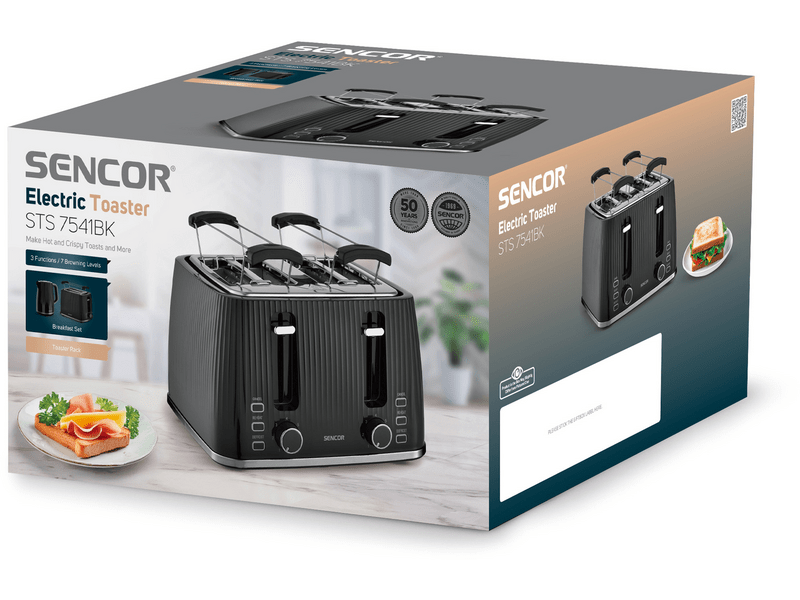 Sencor STS 7541BK 4 szeletes kenyérpirító, fekete