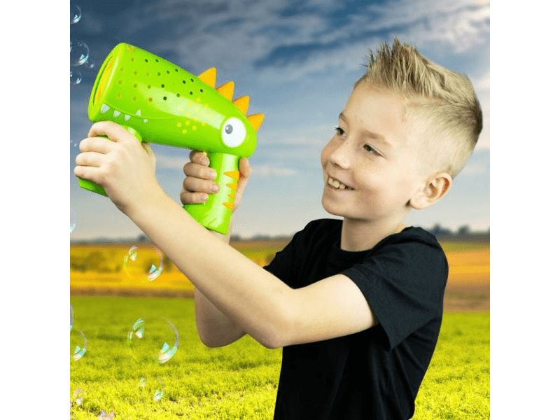 FruBlu: Dinó alakú tartályos buboréklövő, 0,4 liter folyadékkal (DKF0160)