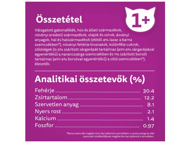 Whiskas száraz macskaeledel lazaccal, 1,4 kg