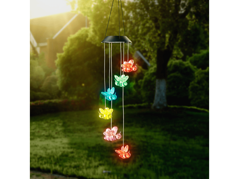 Felakasztható szolár lámpa - méhecske - RGB LED (GOE 11740D)