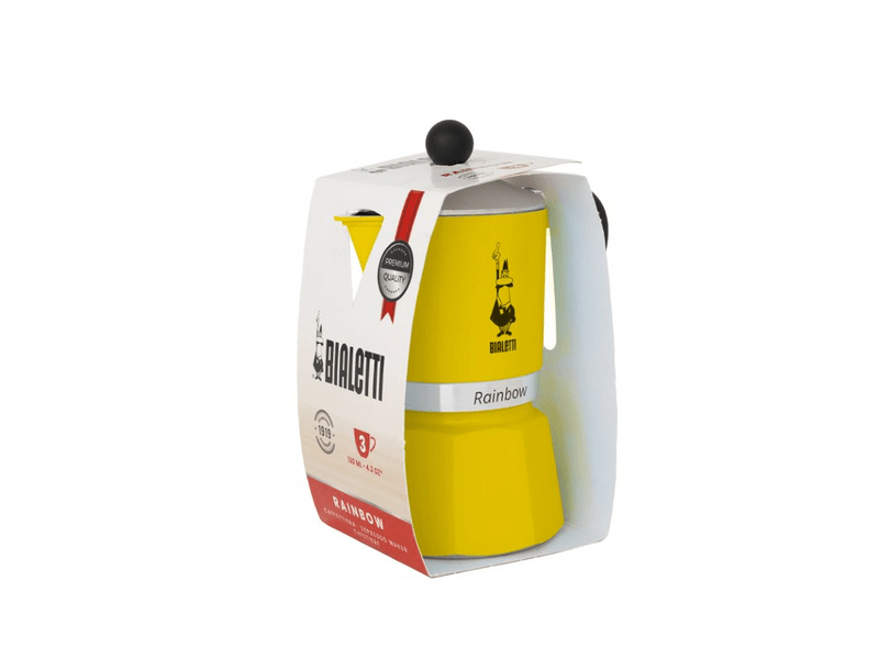 Bialetti 4982 Rainbow kotyogós kávéfőző, 3 adagos, sárga