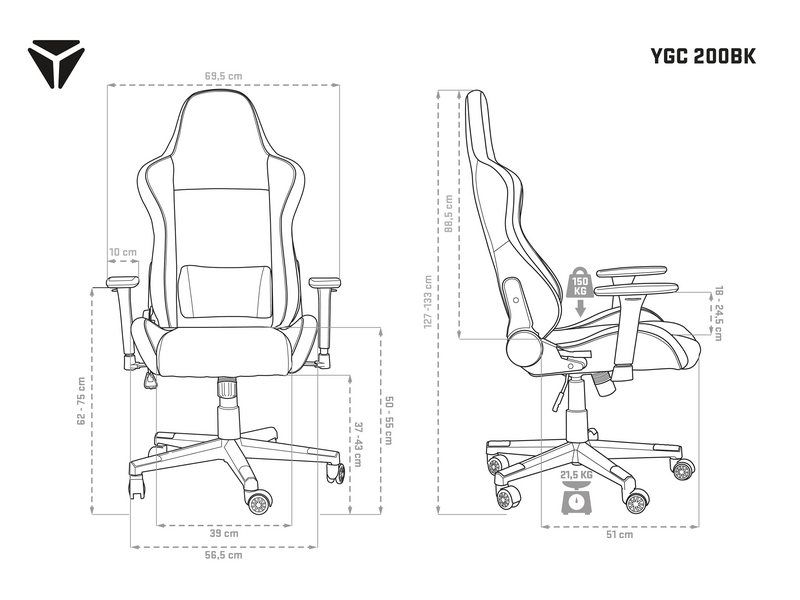 Yenkee YGC 200BK Forsage Gamer szék
