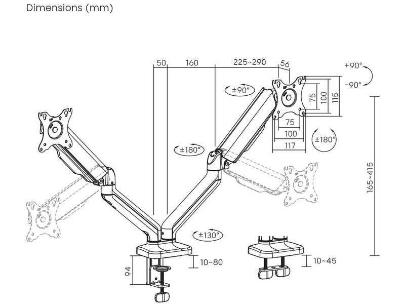 Stell SOS 2121 Dual monitor držač (45026262)