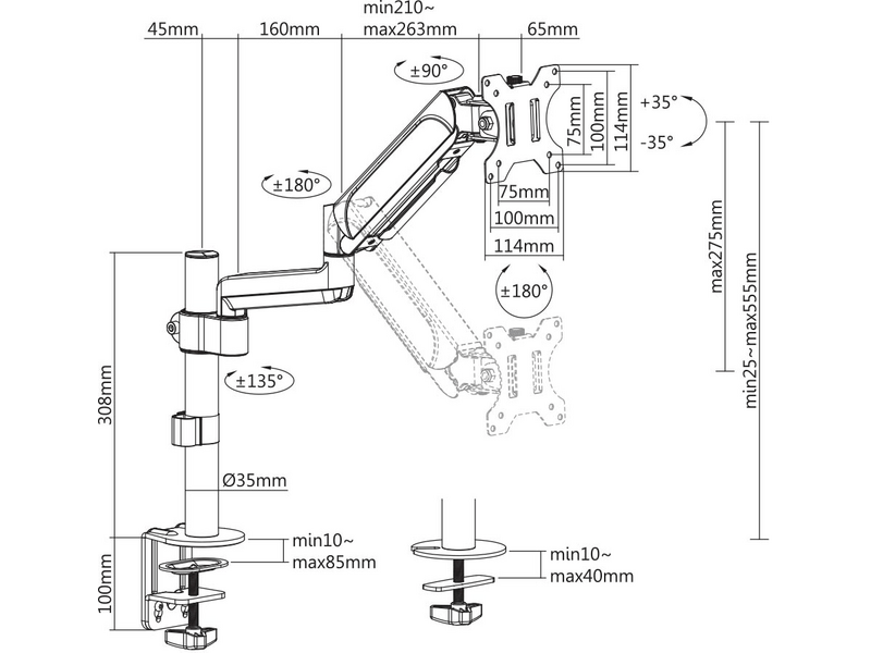 Stell SOS 2112 Single monitortartó (45026263)
