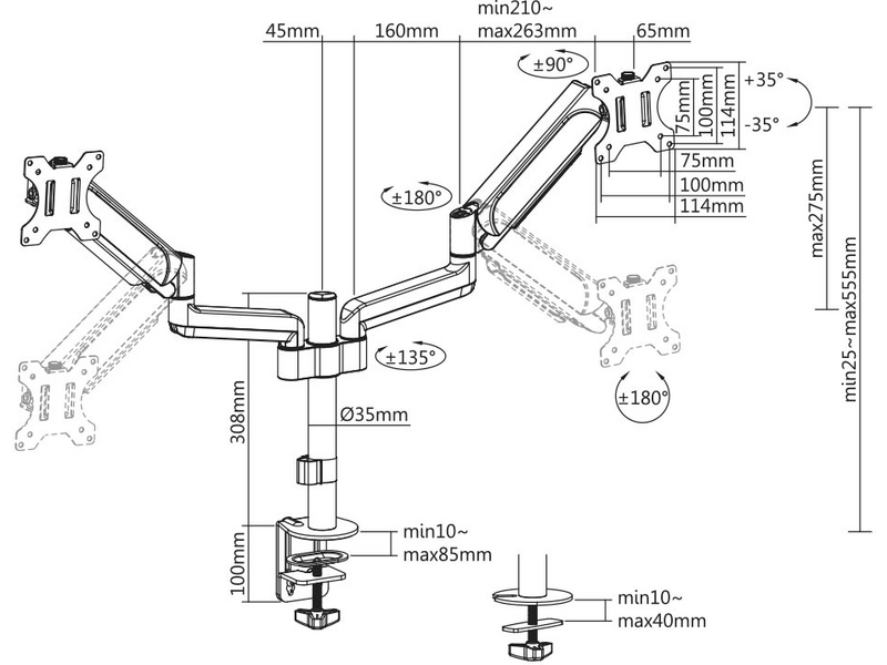 Stell SOS 2122 Dual monitor držač (45026264)