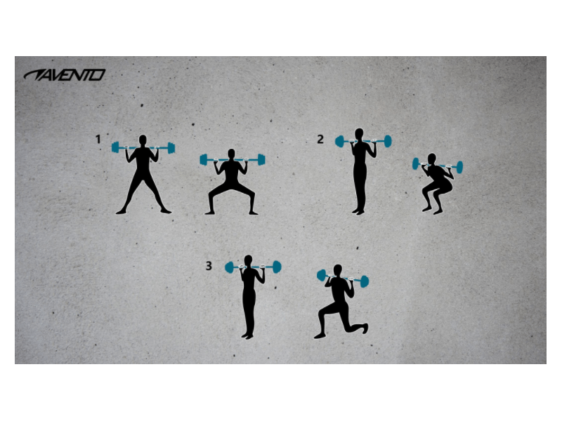 Avento Súlyzókészlet kétkezes rúddal (21715)