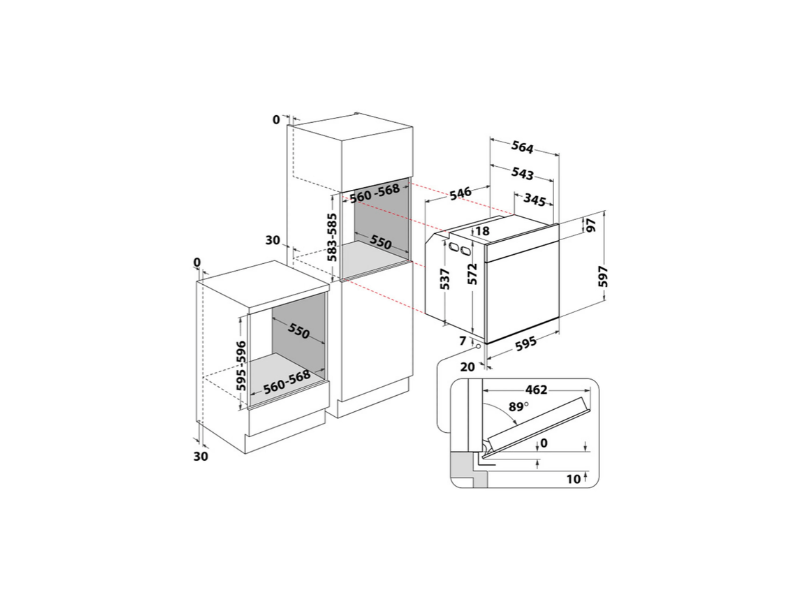 Whirlpool WOI4S8CM1SXA Beépíthető sütő + Whirlpool WB S2560 NE Beépíthető indukciós főzőlap