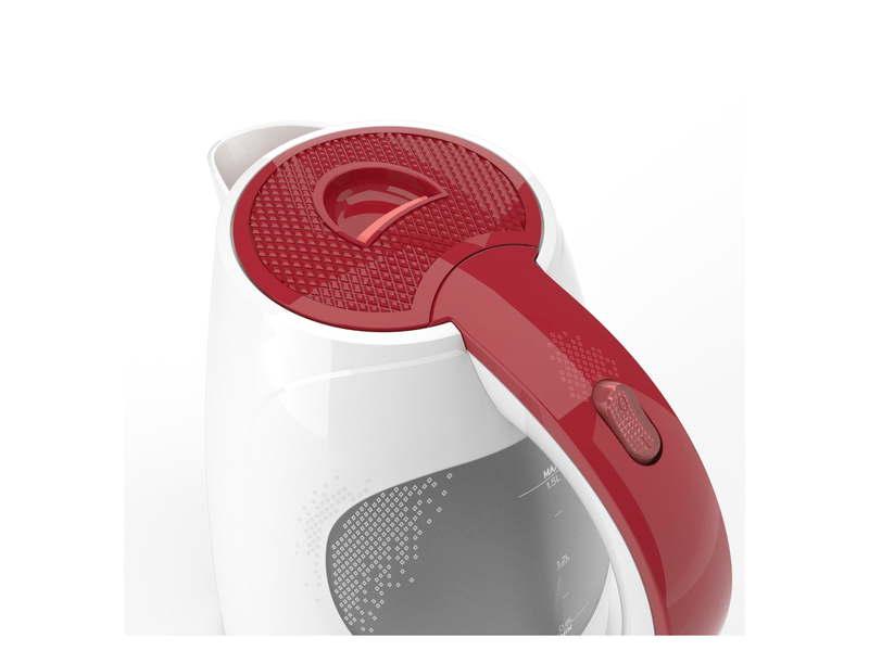 Vízforraló, 2200W, 1.5L, fehér/piros