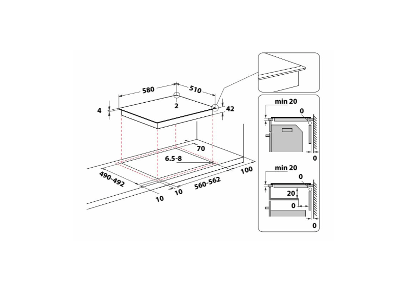 Whirlpool WOI4S8CM1SBA Beépíthető sütő + Whirlpool AKT 8190/BA Beépíthető kerámia főzőlap