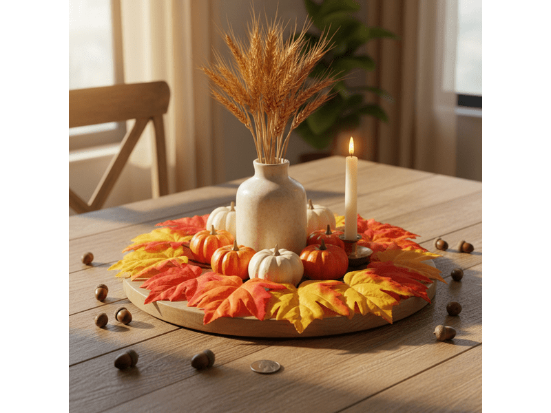 Family 59023 Őszi dekoráció, falevelek, 28 cm, 9 db/csomag