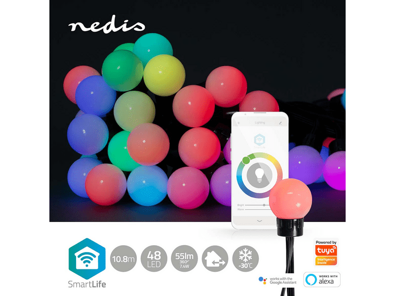 Nedis WIFILP02C48 SmartLife LED füzér, 48 db